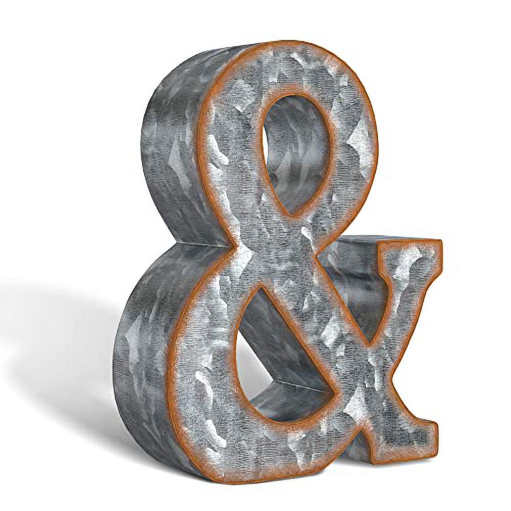 CraftyCrocodile Galvanized Metal Letters for Wall Decor - 3D Letter & for Hanging or Freestanding - Unique Blend of Rustic, Vintage, Western, An